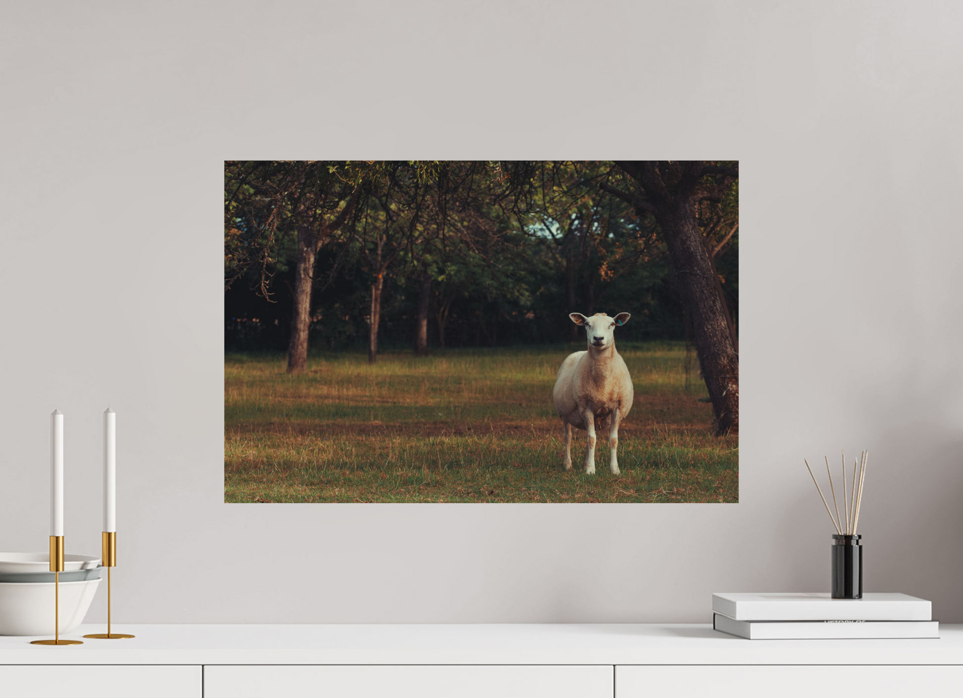 60 x 40 cm, Aluminium with mounting rails Orchard sheep
