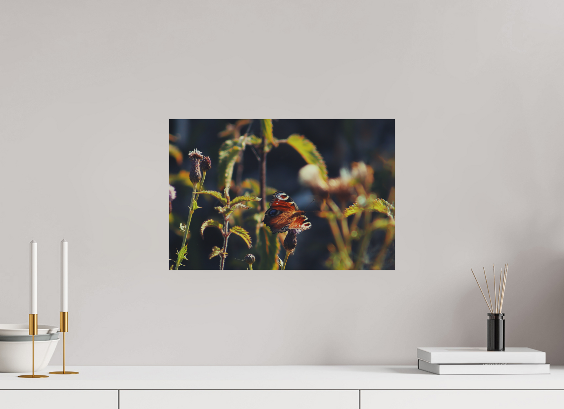 45 x 30 cm, Aluminium with mounting rails Yorkshire butterfly