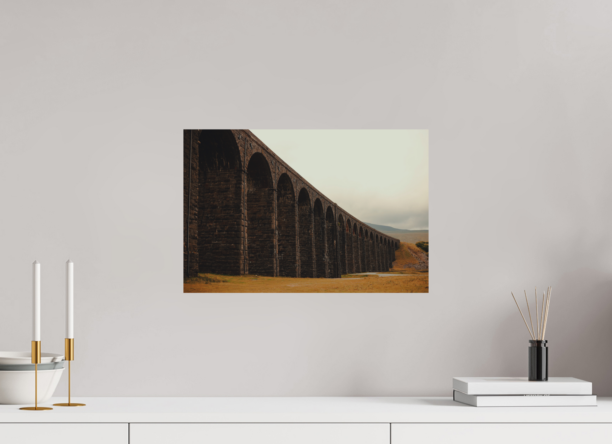 45 x 30 cm, Aluminium with mounting rails Ribblehead viaduct