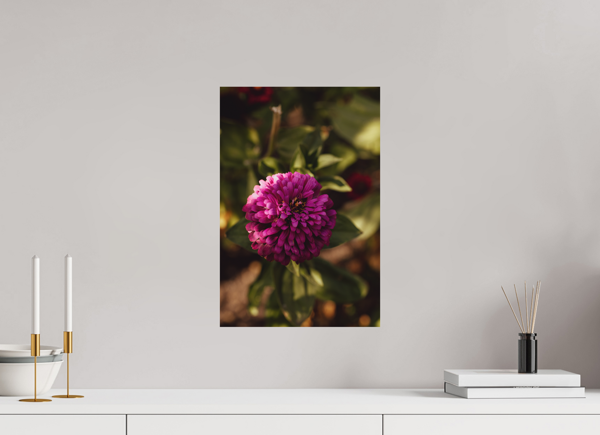 30 x 45 cm, Aluminium with mounting rails Flower with a setting sun